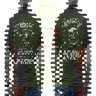 Cute German Wirehaired Pointer Dog Christmas On The Naughty Men's T-shirt Back Print - Thegiftio