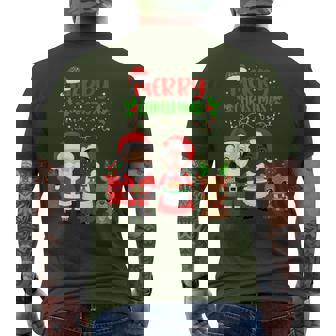 Cute Santa & Melanin Mrs Claus Interracial Family Christmas Men's T-shirt Back Print | Seseable CA