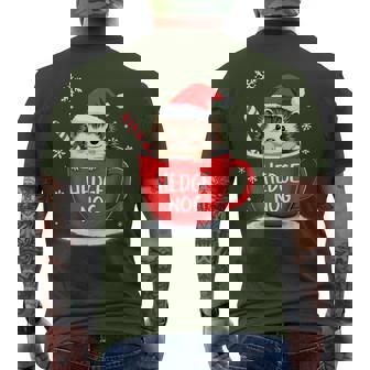 Cute Santa Hedgehog Eggnog Hedge Nog Merry Christmas Men's T-shirt Back Print - Monsterry