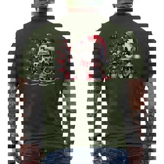 Cute Skeleton Skull Christmas Gothic Christmas Tree Men's T-shirt Back Print | Mazezy