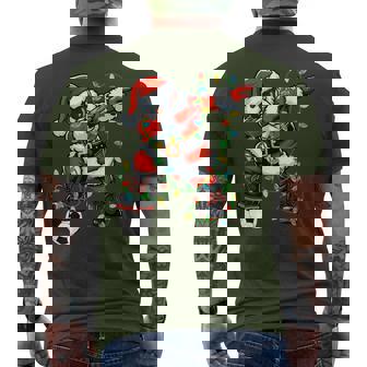 Dabbing Santa Soccer Christmas Lights Xmas Soccer Player Men's T-shirt Back Print | Seseable CA