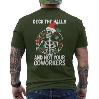 Deck The Hall Not Your Coworkers Christmas Skeleton Men's T-shirt Back Print - Thegiftio UK