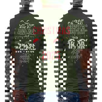 Our First Christmas As Mr & Mrs 2025 Couple Pajamas Matching Men's T-shirt Back Print - Monsterry