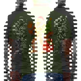 Big Foot Santa Hat Drink Christmas Tree Xmas Men Men's T-shirt Back Print | Mazezy