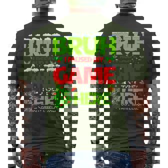 Bruh I Pause My Game To Be Here Christmas Family Boy M Men's T-shirt Back Print | Mazezy