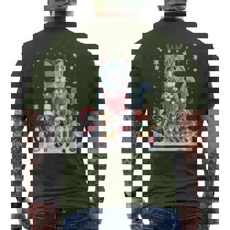 Cat Christmas Holiday Santa Men's T-shirt Back Print | Mazezy