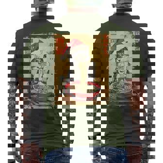 Christmas Santa Cat Ramen Japanese Kawaii Anime Cat Men's T-shirt Back Print | Seseable CA