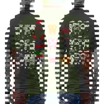 Dental Christmas Cute Th Costume Dentist Santa Hat Men's T-shirt Back Print - Monsterry