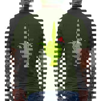 Green Hand Middle Finger Xmas Santa Men's T-shirt Back Print | Seseable CA