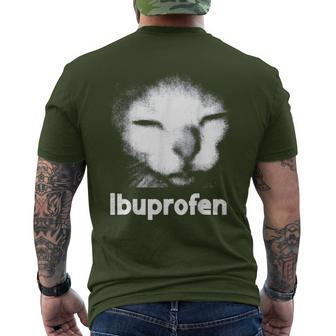 Ibuprofen Cat Meme With Cringe Ugly Feline Face Men's T-shirt Back Print - Thegiftio UK