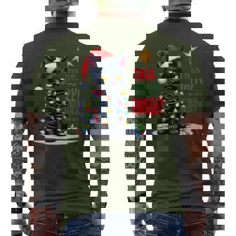 Is This Jolly Enough Christmas Black Cat Men Men's T-shirt Back Print | Mazezy