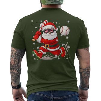 Santa Baseball Christmas Pajamas Xmas Boy Toddlers Men's T-shirt Back Print - Thegiftio UK