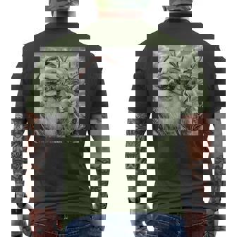 Santa Claus Reindeer Selfie Cool Retro Christmas Men's T-shirt Back Print | Mazezy