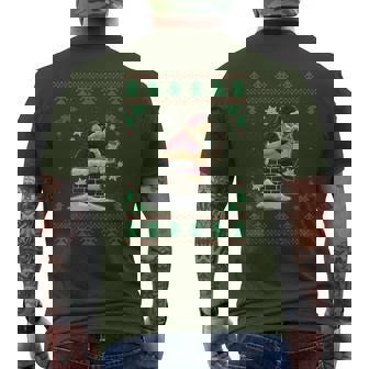 Santa Pooping Down The Chimney Ugly Christmas Sweater Men's T-shirt Back Print - Monsterry