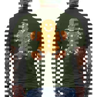 Gingerbread Man Costume Halloween Christmas Graphic Men's T-shirt Back Print | Mazezy