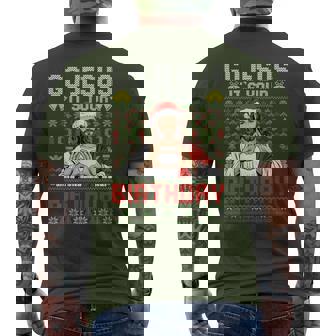 Go Jesus It's Your Birthday Ugly Christmas Sweater God Men's T-shirt Back Print | Seseable CA