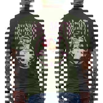 Hail Santa Retro Cute Santa Claus Pink Goth Christmas Men's T-shirt Back Print - Monsterry