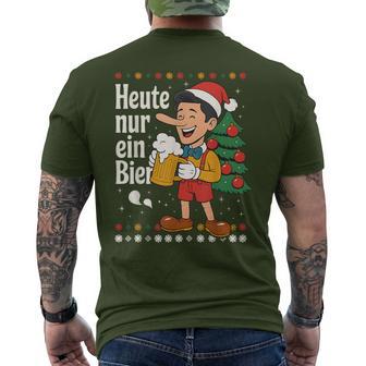 Heute Nur Ein Bier Biernocchio 2 Xmas X Lecker Bierchen T-Shirt mit Rückendruck - Geschenkecke