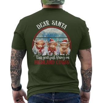 Highland Cow Cattle Xmas Santa Claus Christmas Highlander Men's T-shirt Back Print - Thegiftio UK