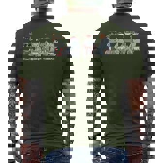 Hippopotamuses Christmas Lights Cute Hippo Christmas Men's T-shirt Back Print | Mazezy