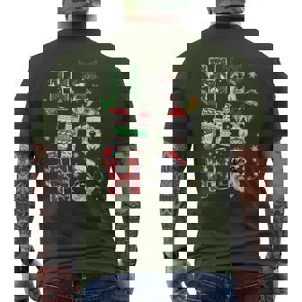 Ho Ho Ho Miniature Schnauzer Christmas Dogs Costume Pajamas Men's T-shirt Back Print - Monsterry