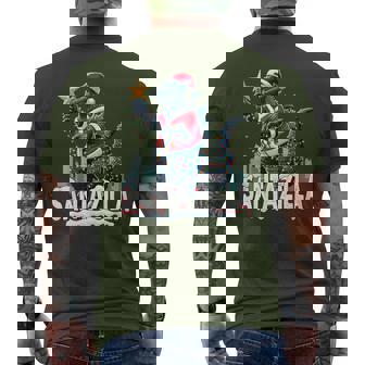 Kaiju Christmas Santazilla Japanese Monster Dinosaur Boys Men's T-shirt Back Print - Monsterry