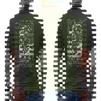 Krampus Tarot Card Christmas Season Evil Pajama Xmas Men's T-shirt Back Print - Thegiftio