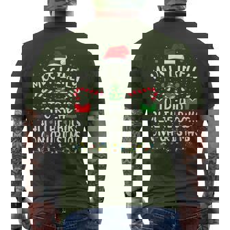 Most Likely To Read A Book On Christmas Family Matching Xmas Men's T-shirt Back Print | Seseable CA