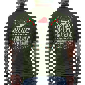 Most Likely To Wake Last On Christmas Morning Family Xmas Men's T-shirt Back Print - Monsterry