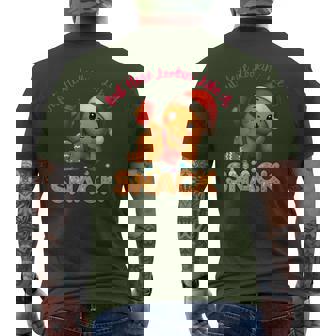 Out Here Looking Like A Snack Xmas Light Gingerbread Men's T-shirt Back Print | Seseable CA