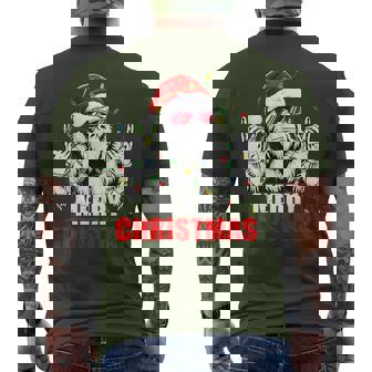 Merry Christmas Vintage Bigfoot Rock On Xmas Boys Men's T-shirt Back Print - Thegiftio