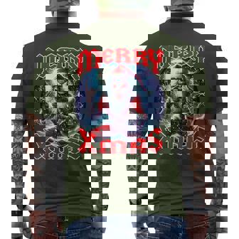 Merry Christmas Heavy Metal Band Death Metal Vintage Santa Men's T-shirt Back Print | Seseable CA