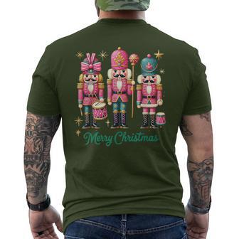Merry Christmas Pink Nutcracker Fantasy Men's T-shirt Back Print | Mazezy