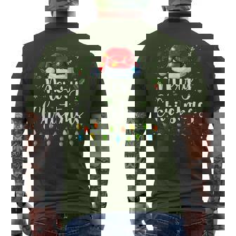 Merry Christmas Red Santa Hat Reindeer Xmas Matching Family Men's T-shirt Back Print | Mazezy