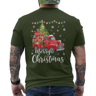 Merry Christmas Red Truck Family Christmas Matching Pajama Men's T-shirt Back Print - Thegiftio UK