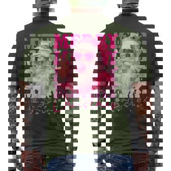 Merry Christmas Retro Pink Santa Bubblegum Xmas Holiday Men's T-shirt Back Print | Seseable FR