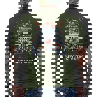 Merry Jeepmas Ugly Light Reindeer Christmas Men's T-shirt Back Print - Monsterry