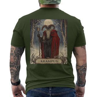 Merry Krampus Pajama Christmas Horror Ugly Sweater Men's T-shirt Back Print - Monsterry