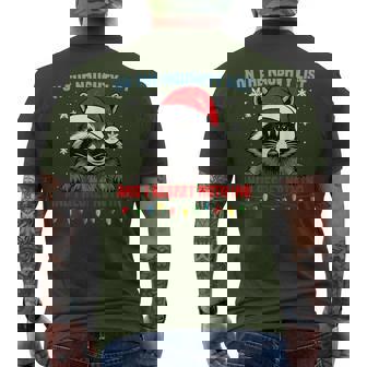 On The Naughty List And I Regret Nothing Raccoon Christmas Men's T-shirt Back Print | Seseable CA