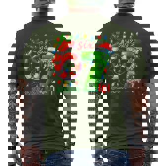 Number 67 Meme Retro Santa 6 7 Holiday Six Seven Christmas Men's T-shirt Back Print - Monsterry