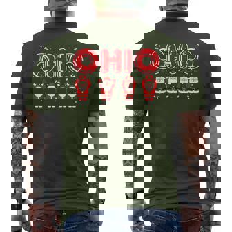O-H-I-O State Vintage Santa Ohio Christmas Vibes Men's T-shirt Back Print | Seseable FR