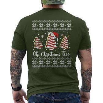Oh Christmas Tree Cakes Debbie Becky Jen Snack Cake Lovers Men's T-shirt Back Print - Thegiftio