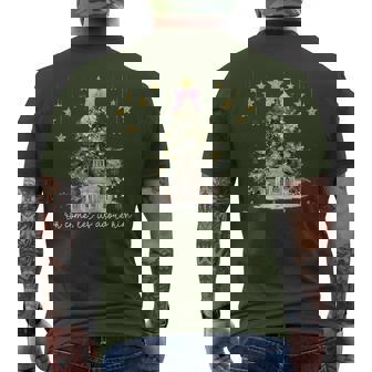 Oh Come Let Us Adore Him Jesus Christmas Xmas Tree Holiday Men's T-shirt Back Print | Seseable CA