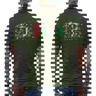 Papa Claus Christmas Lights Pajama Family Matching Men's T-shirt Back Print | Mazezy