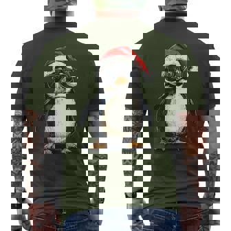 Penguin Santa Hat Penguin Lovers Xmas Christmas Pajama Men's T-shirt Back Print | Seseable UK