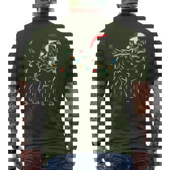 Pitbull Dog Christmas Tree Lights Xmas Pet Animal Dog Lover Men's T-shirt Back Print | Seseable CA