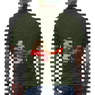 Pomeranian Dog Winter Christmas Sweater Xmas Pet Men's T-shirt Back Print | Mazezy