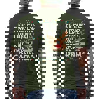 Reindeer Didn't Run Over Grandma Hilarious Christmas Men's T-shirt Back Print - Monsterry