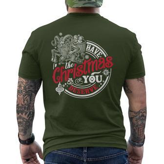 Retro Have The Christmas You Deserve Dark Humor Krampus Xmas Men's T-shirt Back Print - Thegiftio