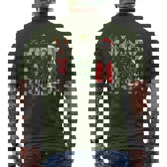 Retro Christmas Weimaraner Santa Reindeer Dog Lover Men's T-shirt Back Print | Seseable UK